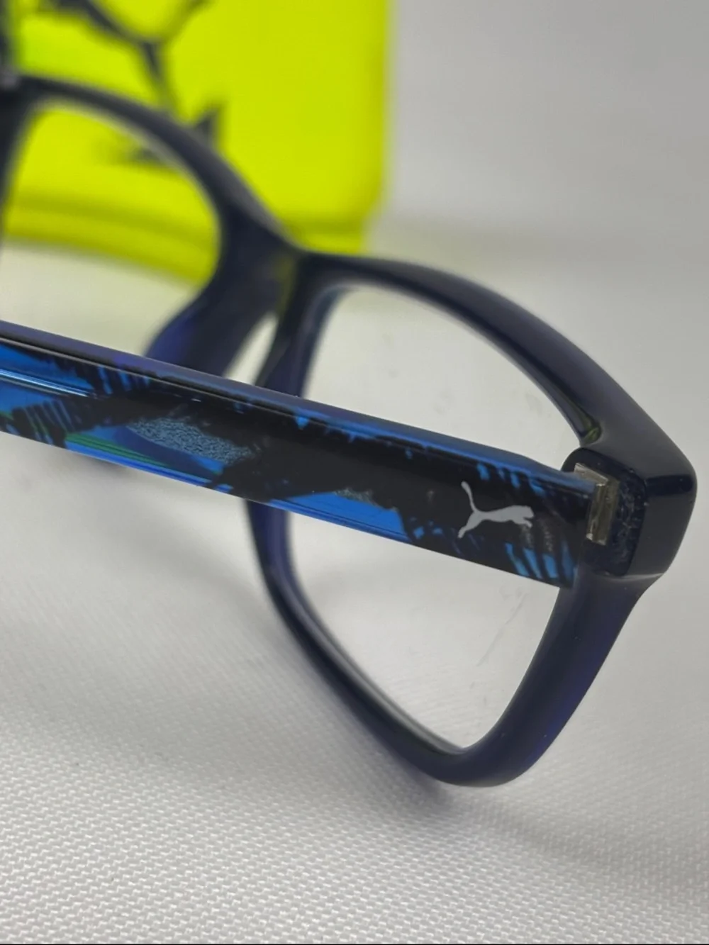 Kids Puma Blue Rectangle Eyeglasses Frames Only with Case